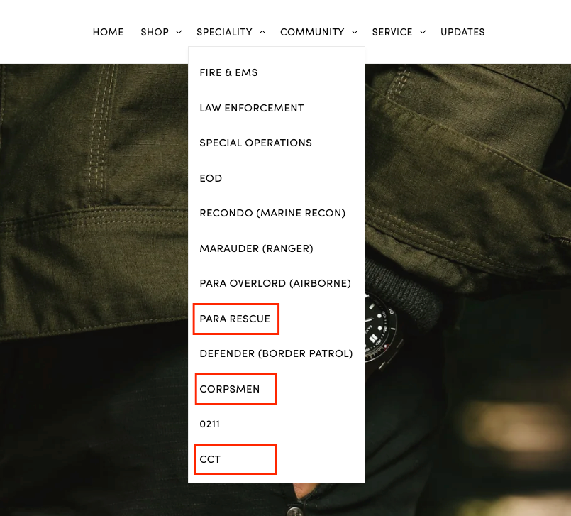 Additional Specialty items added and accepting certifications: Para Rescue, CCT, and Corpsmen.